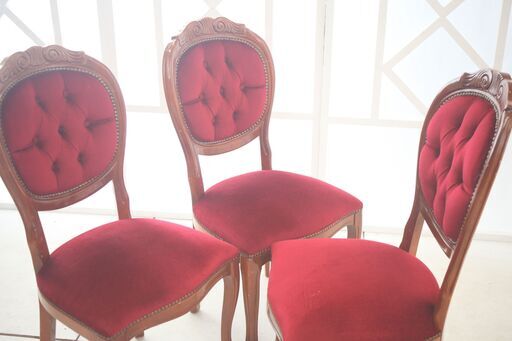 アンティーク　椅子　イタリア調　猫脚　ダイニングチェア　なんと３脚価格！　写真館