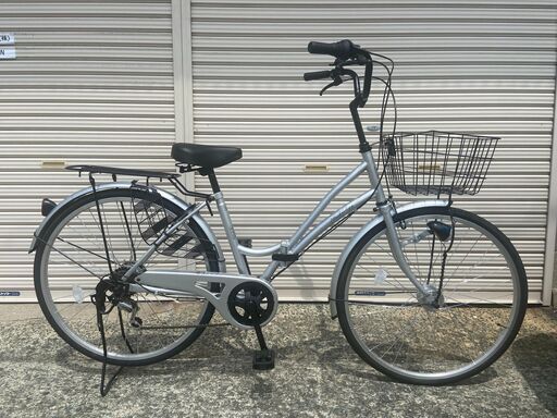 新品★未使用　ママチャリ　オートライト　 26インチ　シマノ製6段変速　シルバー②