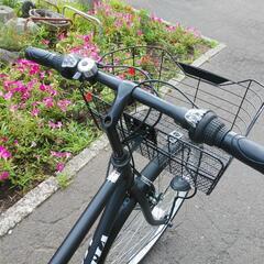 取引決定しました。札幌市内配達無料！防犯登録料込み。中古クロスバイク？3×6　18段変速ブラック！