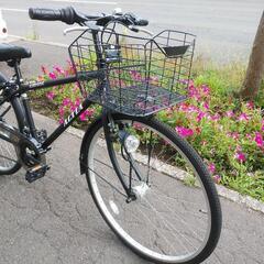 取引決定しました。札幌市内配達無料！防犯登録料込み。中古クロスバイク？3×6　18段変速ブラック！
