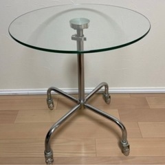 テーブル　丸テーブル　ガラステーブル　高さ可動式