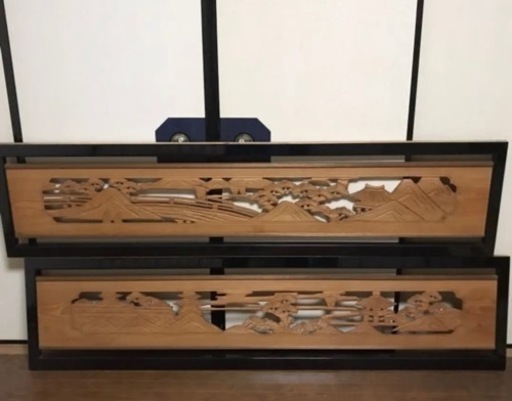 欄間 建具二枚セット - 家具 欄間 建具二枚セット - 家具