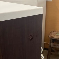 【美品‼️】定価125,000円♪ ニトリ 160cm幅キッチンカウンター 食器棚 レンジボード 収納家具 木目調ダークブラウン♪