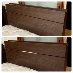 ④【超美品‼️】定価198,000円♪ フランスベッド×ドリームベッド シングルベッド 照明＆コンセント付き 木目調ダークブラウン♪