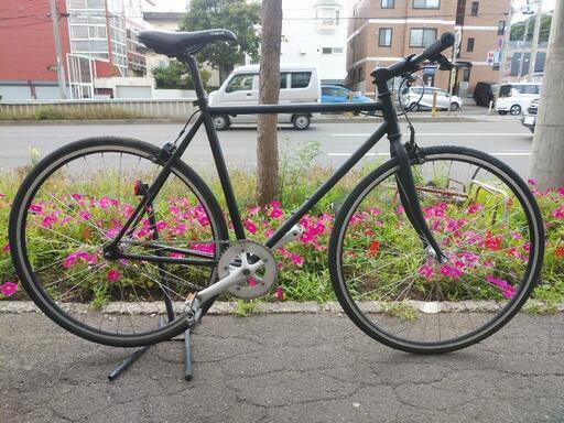 取引決定しました。札幌市内配達無料！防犯登録料込み。中古ピストバイク520サイズ　マットブラック！