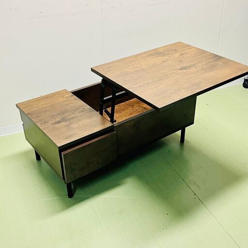 【美品】リフティングテーブル  昇降式テーブル おしゃれ リモートワーク リフトアップテーブル