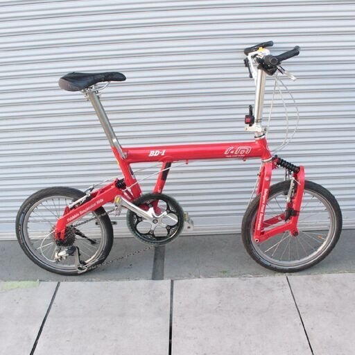 T269) BD-1 Birdy R\u0026M バーディ コンパクト Compact 折りたたみ自転車 アルミフレーム 8段変速 330㎜ レッド 18x1.50C【防犯登録解除済み】