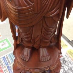 観音様　花梨一刀彫　置物