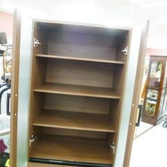 ニトリ 食器棚 幅60×奥行40×高さ178cm ブラウン系 スリム食器棚 キッチン収納 収納家具 苫小牧西店