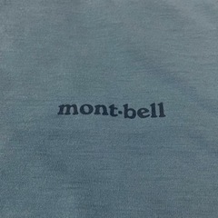 モンベル、Tシャツ、水色/ねずみ色、サイズS、中古、mont-bell