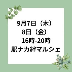 9/8無料モニター有り　JR岡崎駅でのマルシェ