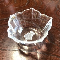 クリスタルガラス　透かし彫り　デザート皿　サラダ皿　5枚セット
