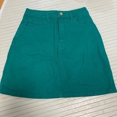 美品　スカート   Sサイズ　緑　デニム生地