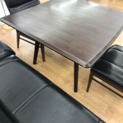 ★ジモティ割あり★  ダイニングセット　4人用 ブラック H65×W106×D108 クリーニング済み KJ2602