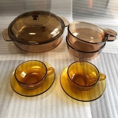岩城硝子　ビジョン　昭和レトロ　耐熱ガラス食器