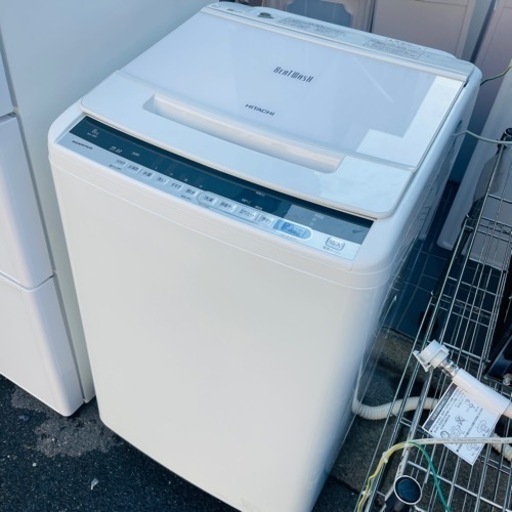 【売約済】　日立 HITACHI BW-V80C W [ビートウォッシュ 全自動洗濯機 （8kg） ホワイト]　洗濯機　簡易乾燥付き　乾燥機能付き　検　大型　縦型　beatwash 大容量　まとめ洗い　2019年