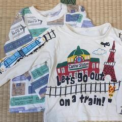 電車、飛行機の長袖Tシャツ　サイズ95