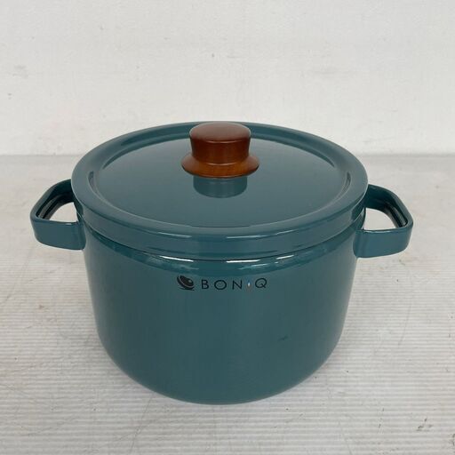 【BONIQ】 ホーロー鍋 キャセロール ２２cm ５.６L  スモーキーブルー