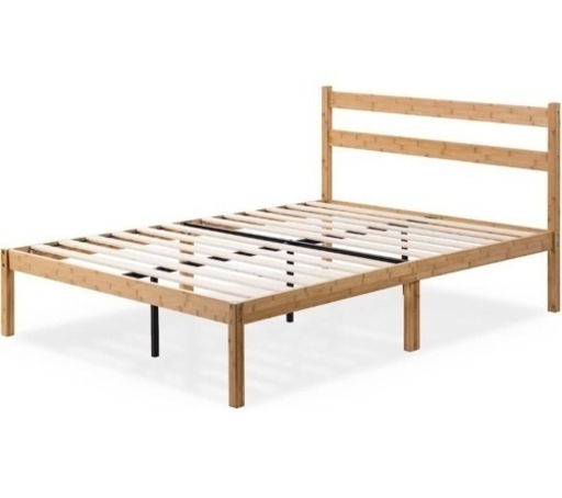 値下げ☆ZINUS 竹製 ベッドフレーム ダブル メタル\u0026Bamboo すのこ 静音 ベッド下収納 耐久性 通気性 頑丈 スチール | ベッド 組み立て簡単 工具付き ジヌス