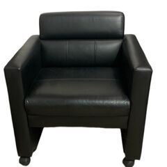 中古 レザーソファー 一人掛け キャスター付き