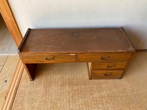 時代物 昭和レトロ 文机 木製 木目 古道具 古家具 古民家 インテリア レトロな机 時代物 昭和レトロ 文机 木製 木目 古道具 古家具 古民家