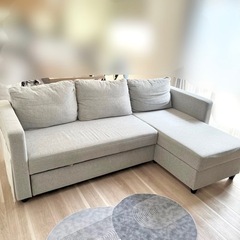 ニトリ　布張りカウチソファベッド (ノアーク２ GY)