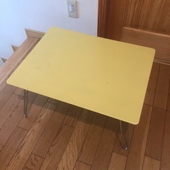 折り畳み　机　テーブル　お膳　黄色　イエロー