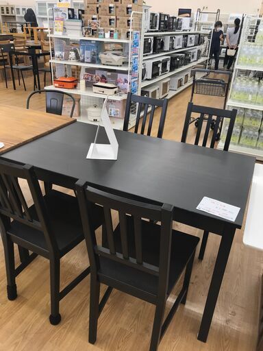 ★ジモティ割あり★ IKEA ダイニングセット ブラック H74×W120×D70 クリーニング済み KJ2618