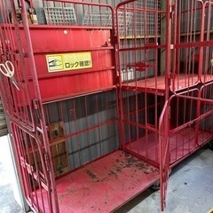 無料】とても頑丈なロールボックス/カゴ台車/2台セット/日本郵政/中間  