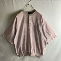 TOP MELDOVER　大きいサイズ　シワ加工　ヘンリーネック...