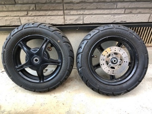 バリ溝 ヤマハ ジョグ JOG ZRホイール前後セット(タイヤ付) バリ溝 ヤマハ ジョグ JOG ZRホイール前後セット(タイヤ付) スーパー