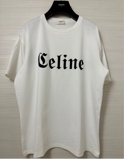 【CELINE】22SS ゴシックロゴプリントコットンジャージTシャツ ホワイト
