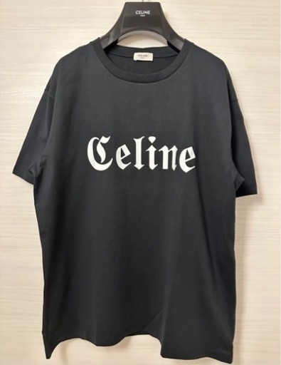 【CELINE】22SS ゴシックロゴプリントコットンジャージTシャツ ブラック