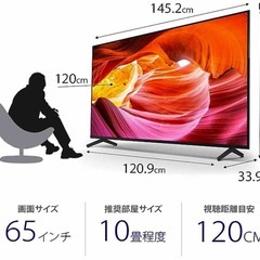 SONY 65型4K液晶テレビ:2019年製【リサイクルフカツ岡崎南店】
