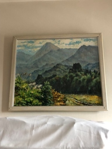 油彩　富山の画家・浅井景一作　『焼岳の遠望』　サイズF20号　本物です。　美術品　油絵　大型