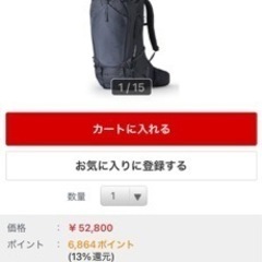 グレゴリー　バルトロ　65 MEDサイズ