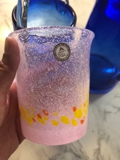 琉球グラス新品　ピンク　四つセット