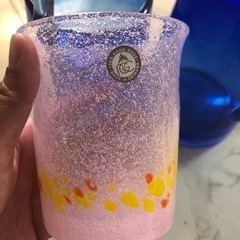 琉球グラス新品　ピンク　四つセット