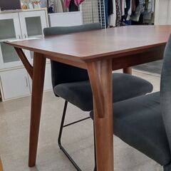 ★ジモティ割あり★ NITORI ダイニングセット 茶/グレー H70×D80.4×W80.4 クリーニング済み TJ1678
