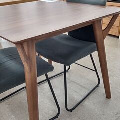 ★ジモティ割あり★ NITORI ダイニングセット 茶/グレー H70×D80.4×W80.4 クリーニング済み TJ1678