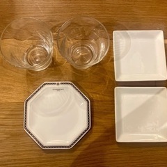 食器セット　小皿　ガラスコップ （ジバンシー、無印等）