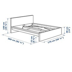 未使用品 IKEA ベッドフレーム&スノコ、マットレスセット クイーンサイズ200*160 ベッドフレーム別売りも可能