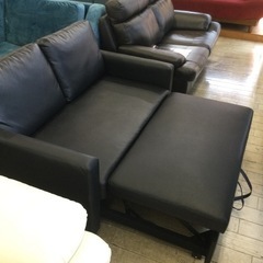 【✨オットマン収納式❗️✨ブラック❗️✨】定価¥29,970  2Pソファ　オットマン収納式  ブラック  リビング   ソファ  