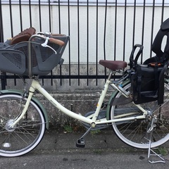 お得♪＜整備済＞マルイシ・frackers 3人乗りの子供乗せ自転車・サドル新品・内装3段変速 24−26インチ・LEDライト・鍵付き・お掃除済みです♪