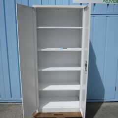 両開き書庫　鍵あり　ホワイト　800ｘ370ｘ1790　