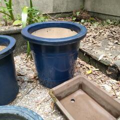 大型陶器製植木鉢④ 濃紺 ガーデニングに🌸