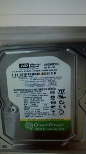 その他 HDD WD5000AVDS-63U7B1