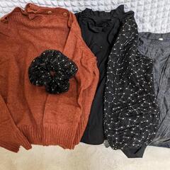 【中古】女性用冬服セーター2点+シャツ1点(お揃いシュシュ付！)...