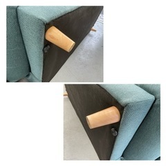 スマートリビング 2人掛けソファ LITTEA リテア ソファベッド 2シーター 2P ブルー グリーン インディゴ 取説付き