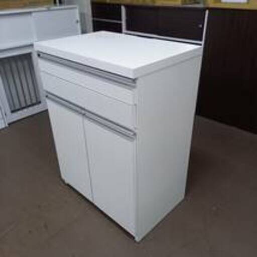 未使用訳ありPCデスク 幅約60 日本製 完成品 ホワイト 木製 学習机 デスク プリンター パソコンラック スリム キーボードテーブル付 北欧